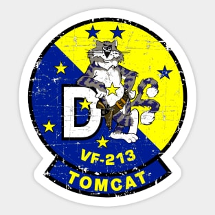 F-14 Tomcat - VF-213 Tomcat D - Grunge Style Sticker